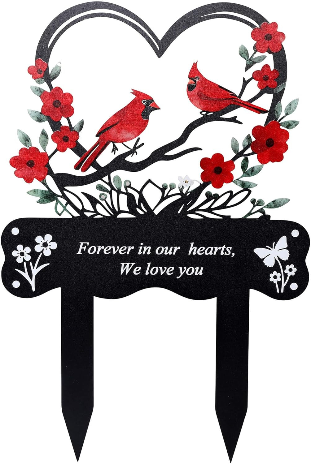 Cemetery Decorations for Grave Memorial Plaque Stake Grave Marker Cardinals Gard