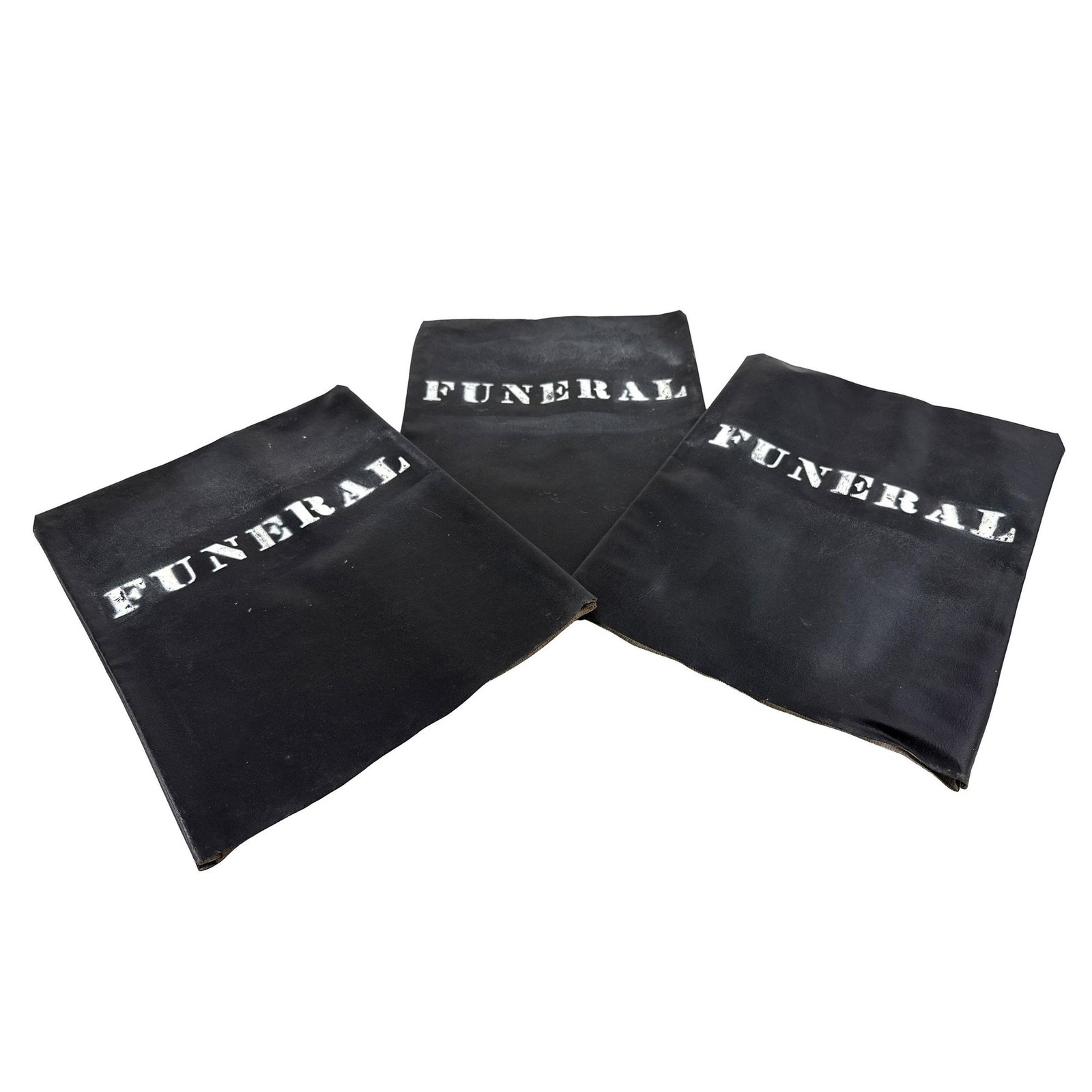 Vintage 1970s Funeral Parking Meter Cover Black Vinyl Stenciled Street Sign