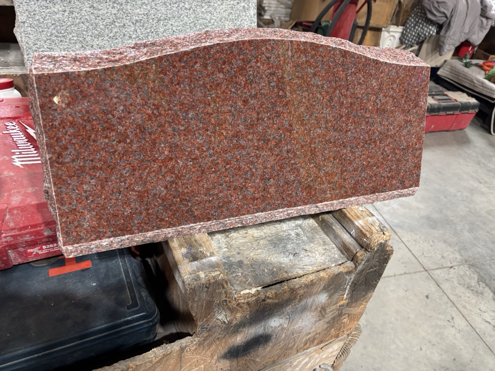 Solid Red Granite Slant Headstone – Personalized Memorial with Free Shipping