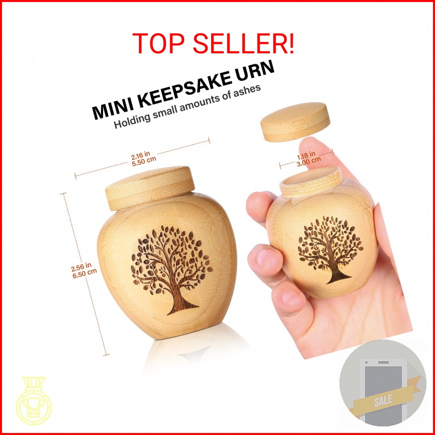 HOOMTREE Small Urns for Human Ashes Keepsake Set of 1,Mini Urns for Ashes Made o
