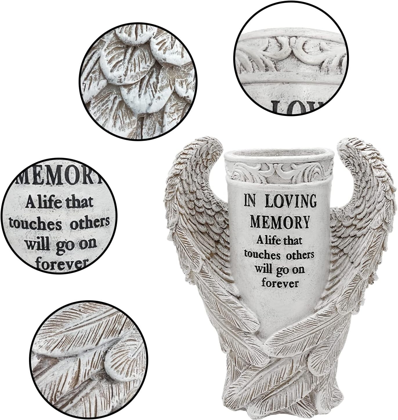 Weather-Resistant Angel Wings Cemetery Vase – Long-Lasting Memorial Decor
