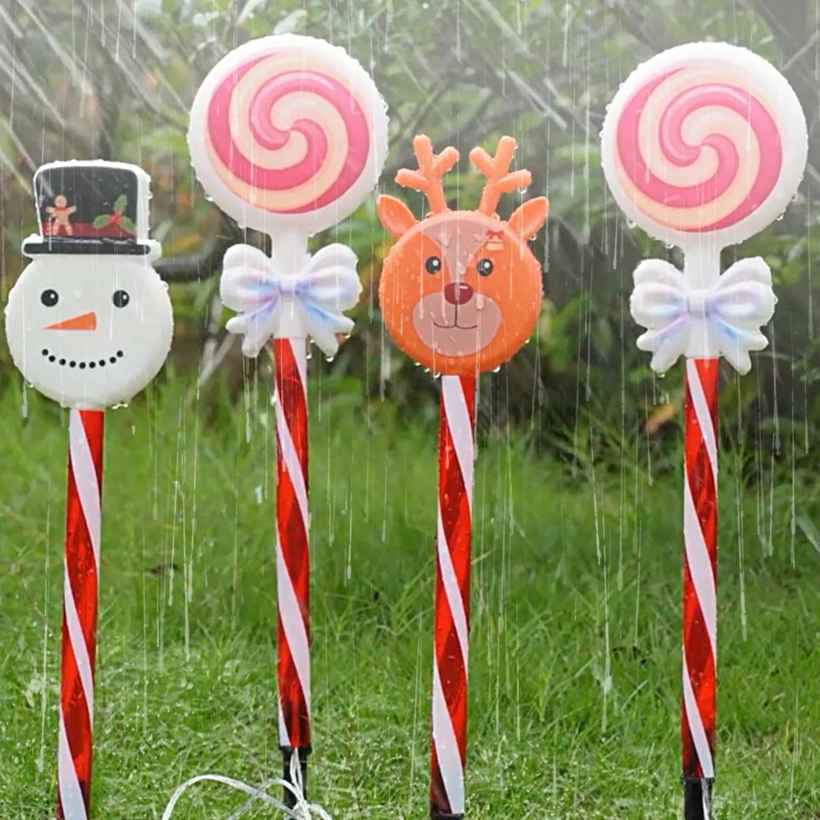 30 PCS Plastic Replacement Stakes Solar Candy Cane Lights 0.6×6.1 Inch