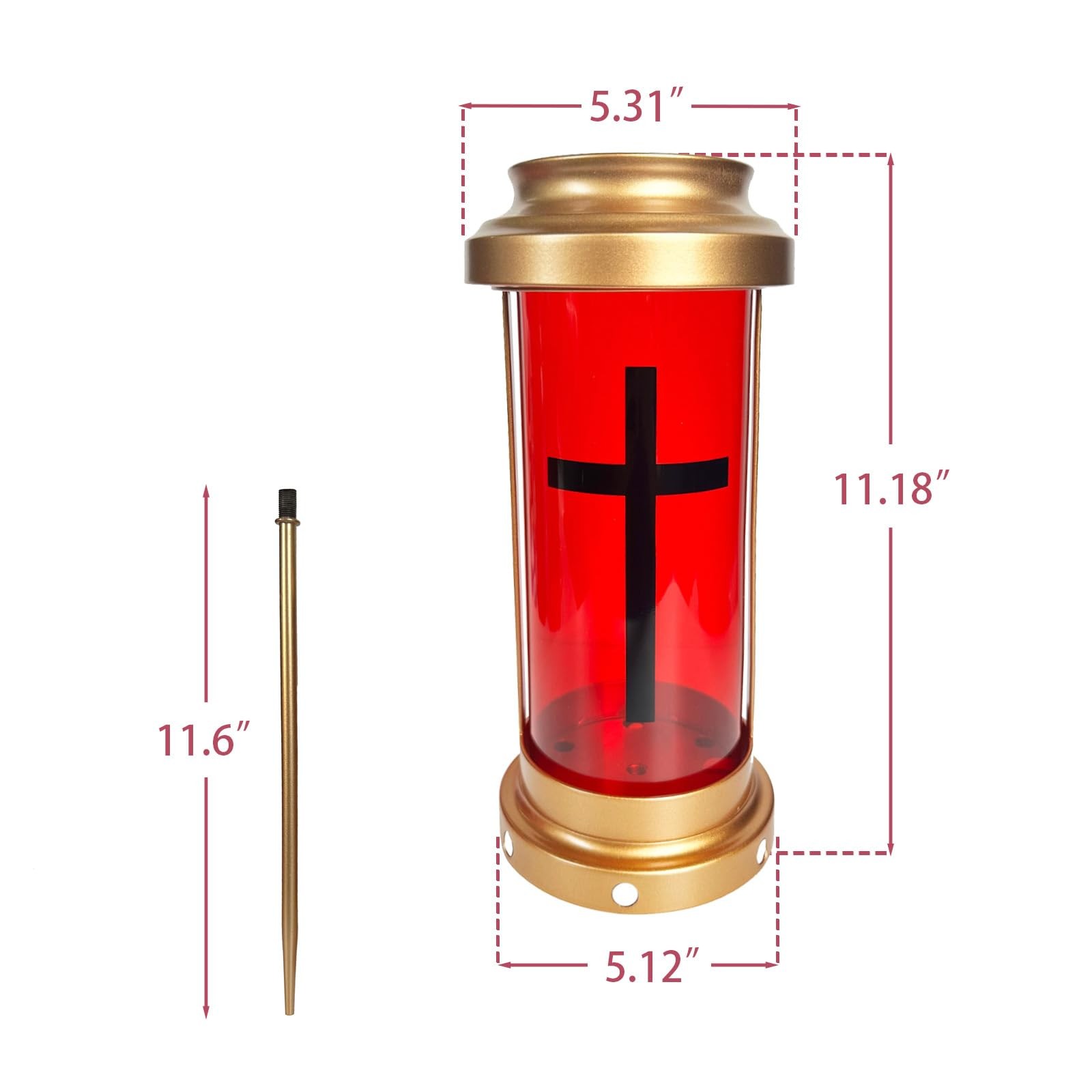 Grave Solar Lights for Cemetery with Long Stake, Memorial Solar Cross for Cem…