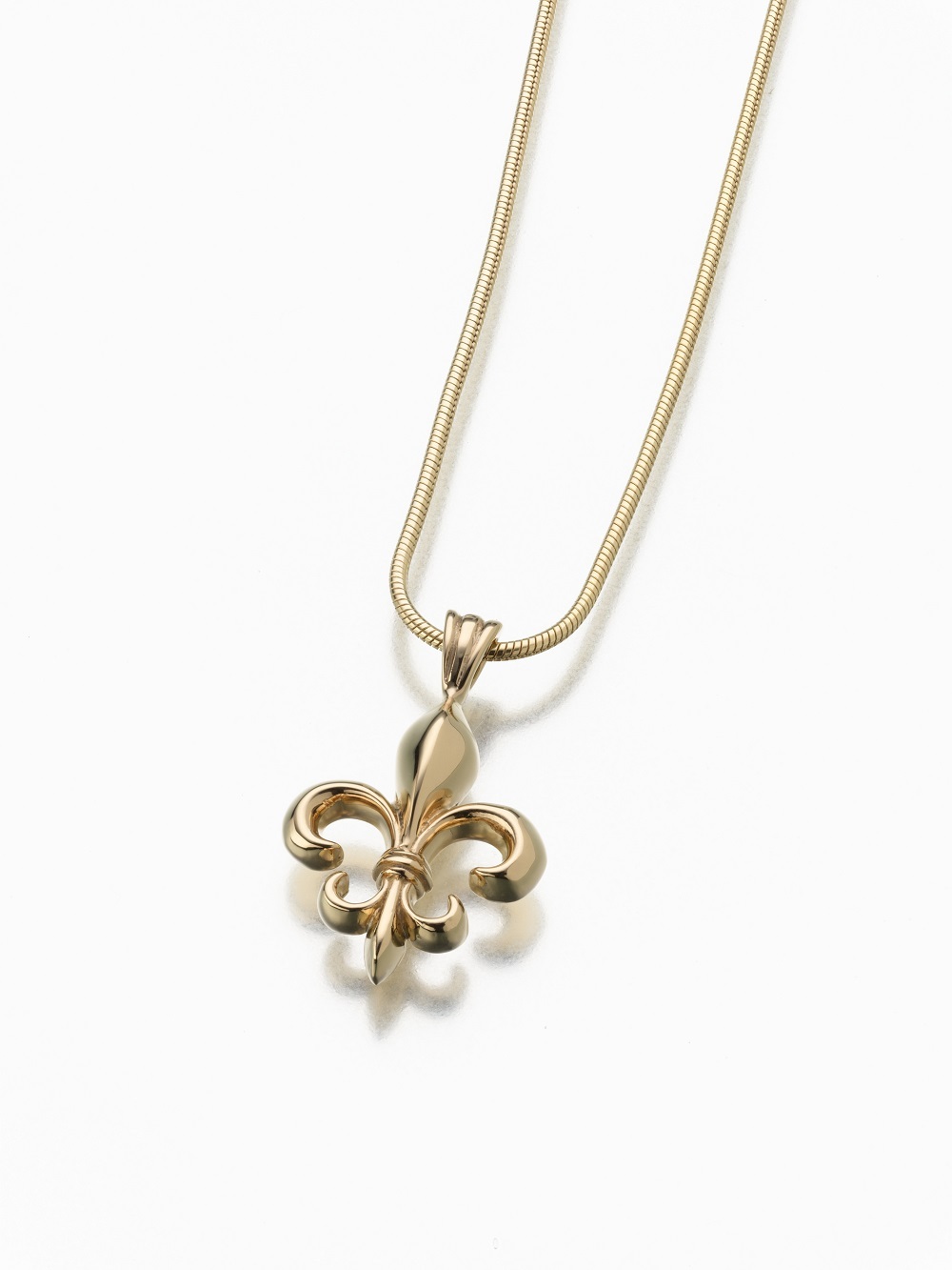 Gold Vermeil Fleur De Lis Memorial Jewelry Pendant Funeral Cremation Urn