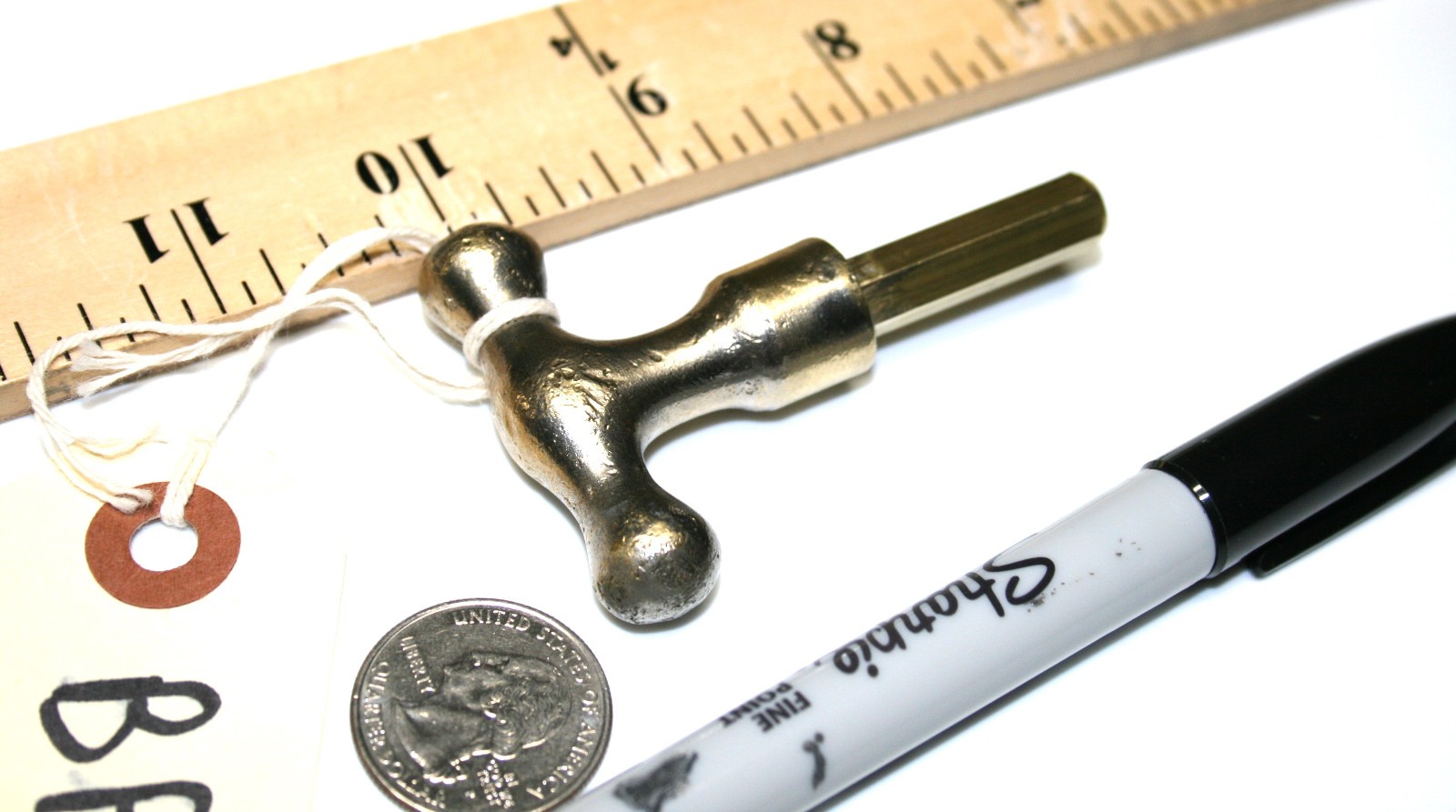 Small Brass Pocket Casket Key / Coffin Key