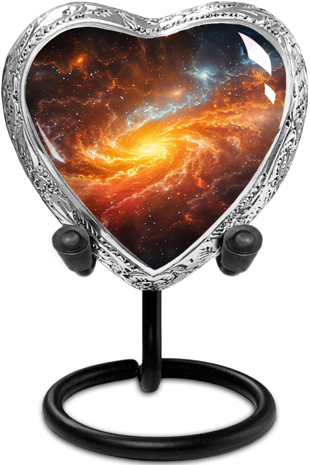 Celestial Journey Small Heart Shaped Keepsake Cremation Urns for Human Ashes