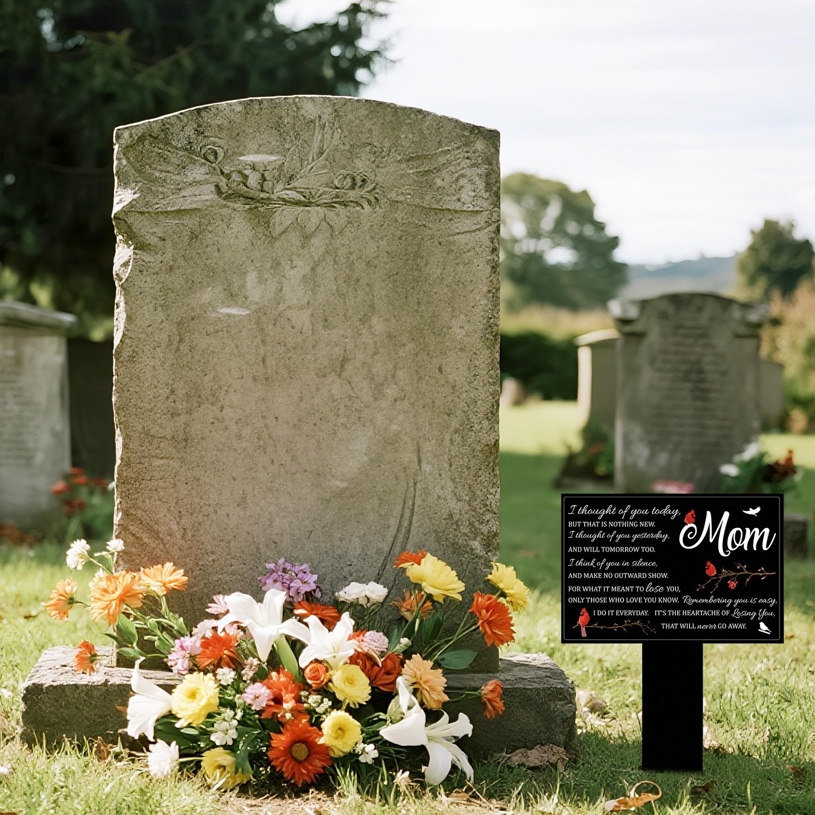 BUoonyer Stake Graves Cemetery Decorations – Mom Metal Memorial Grave Markers…