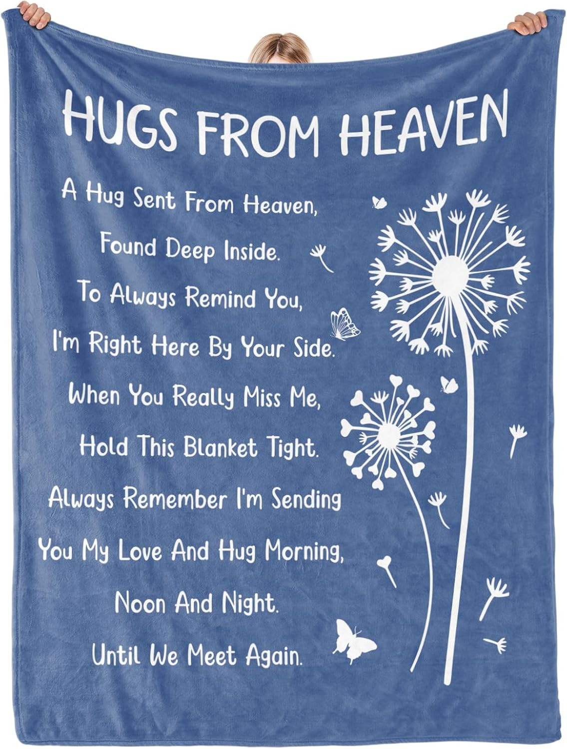 Memorial Sympathy Gifts for Loss of Loved One, Soft Flannel Memorial Blue