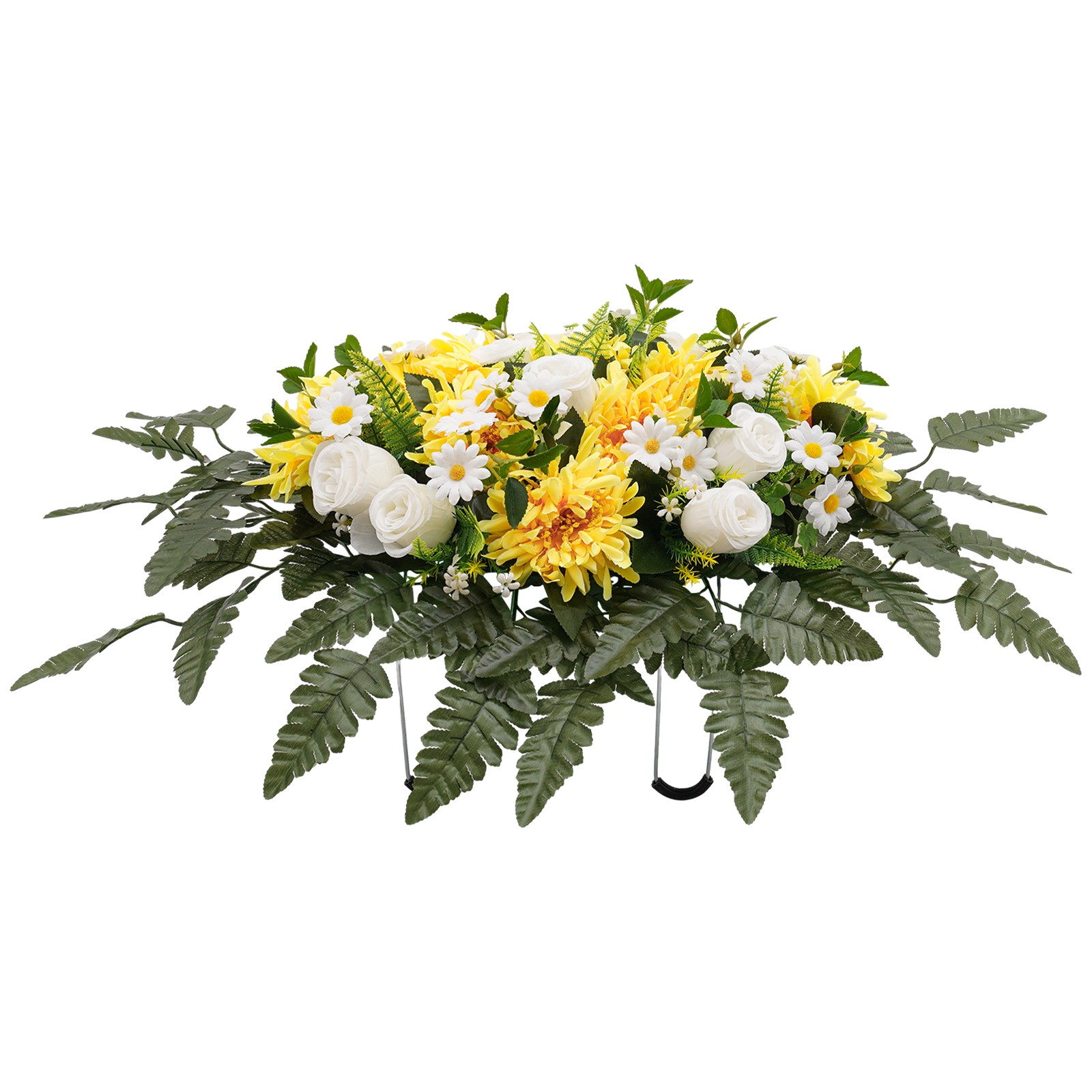 Artificial Wildflower Outdoor Grave Flower Decor,Flower Bud Yellow Chrysanthemum