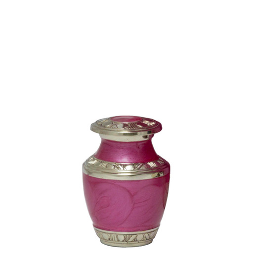 Small/Keepsake 3 Cubic Inches Mother of Pearl Pink Miniature Cremation Urn for A