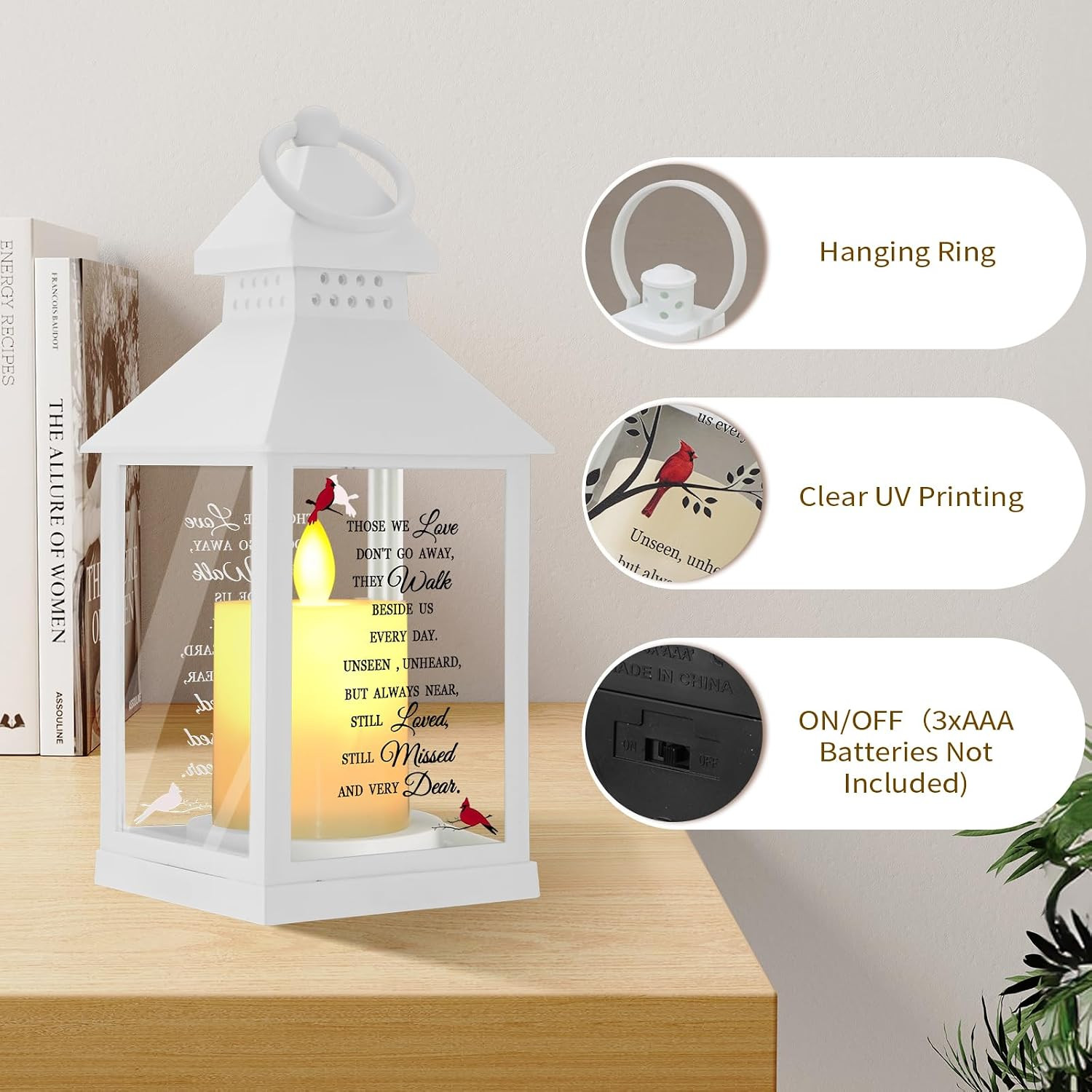 Sympathy Gifts for Loss of Loved One, Memorial Gift Lantern with Card, Bereaveme