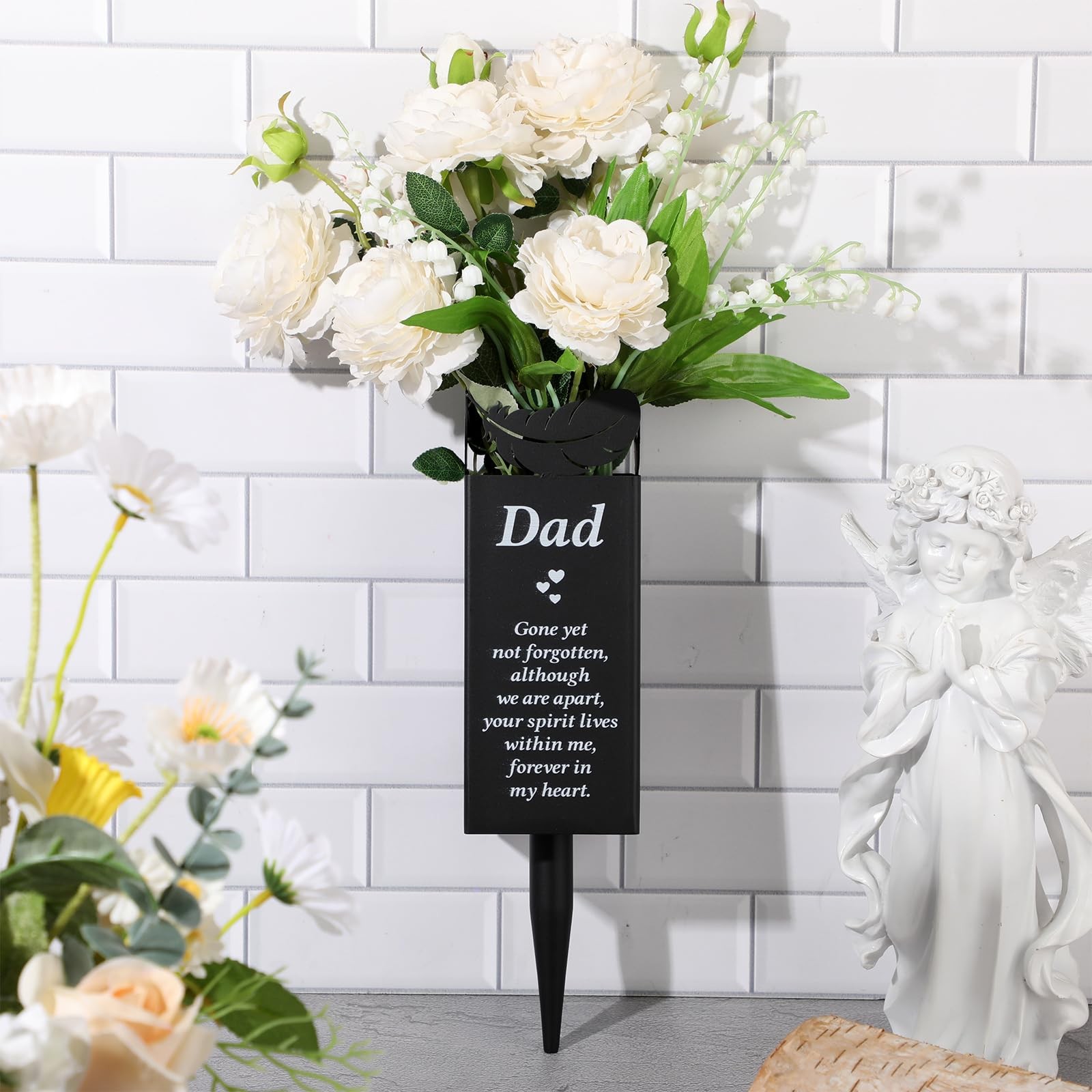 Geosar Father’s Day Dad Memorial Stakes Grave Cemetery Decorations Metal Feat…
