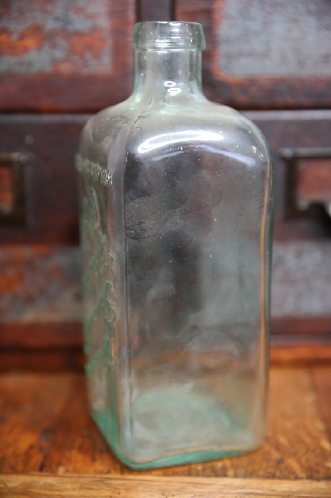 Antique Rochester Germicide Bathroom Soap medical bottle apothecary jar embossed