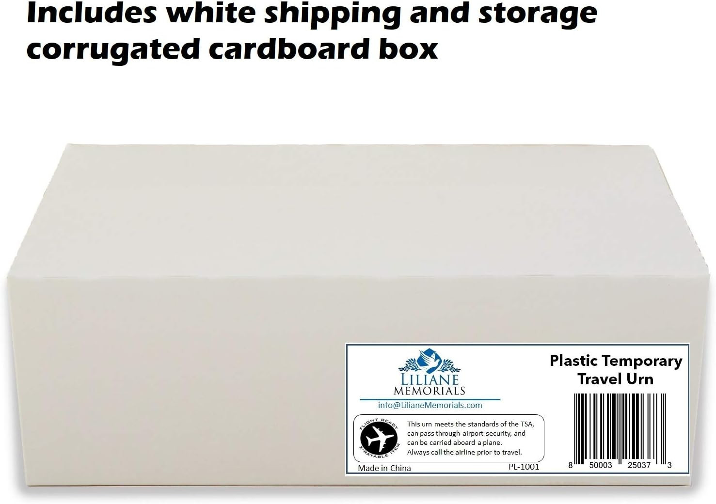 Airline Safe Plastic Temporary Travel Cremation Urn for Human Ashes, TSA Approve
