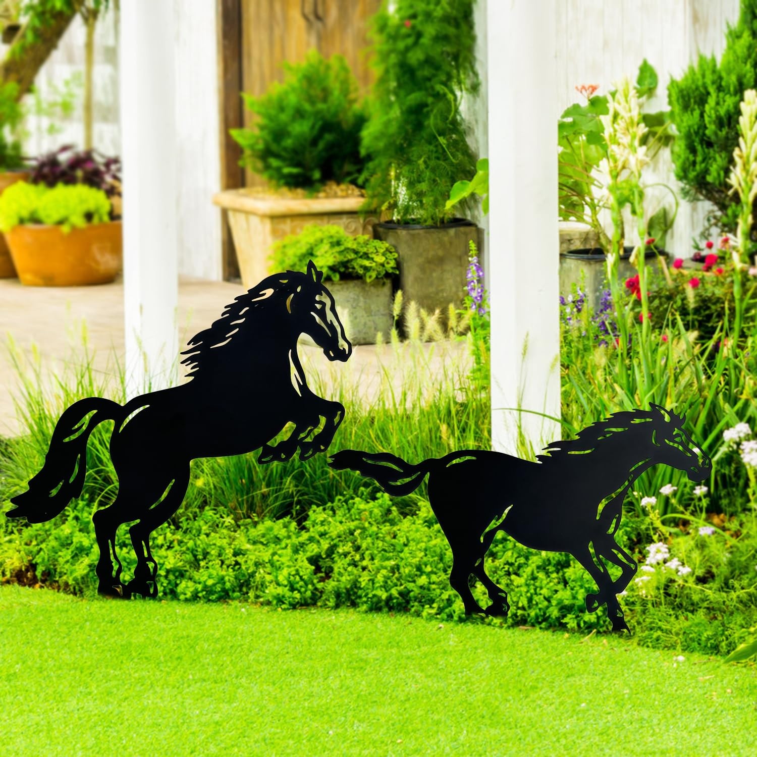 Horse Metal Garden Stakes Unique Gifts for Horse Lovers, Outdoor Decor