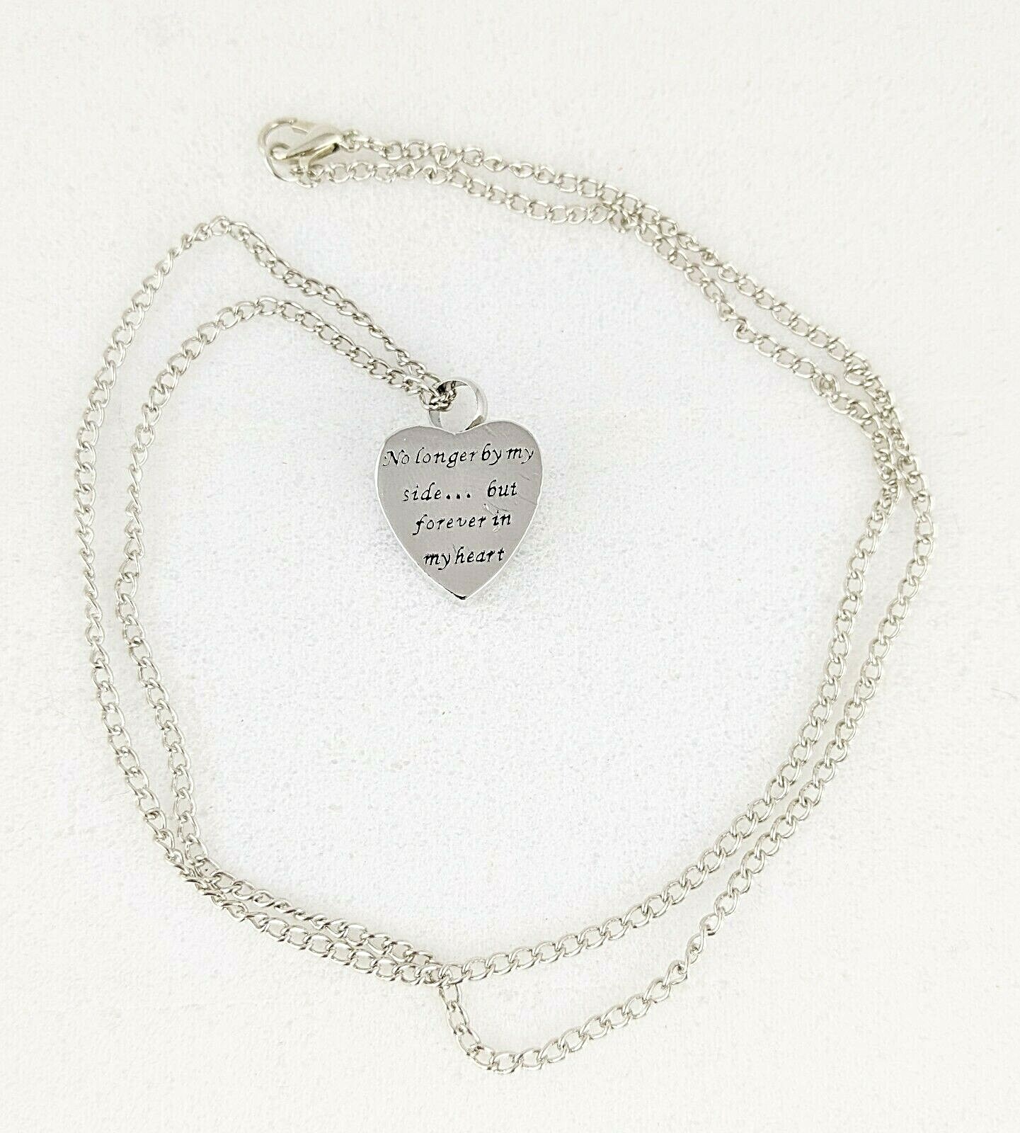 URN29 Cremation Urn Silver Heart “forever in my heart” ashes Necklace fill kit