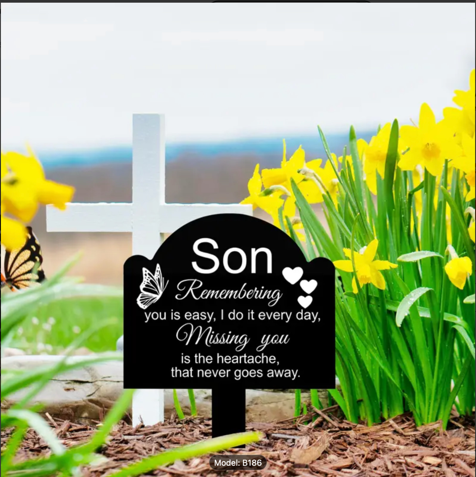 Acrylic Memorial Plaque For Son, Graveside, Cemetery, In Honor, 8.5″x6″