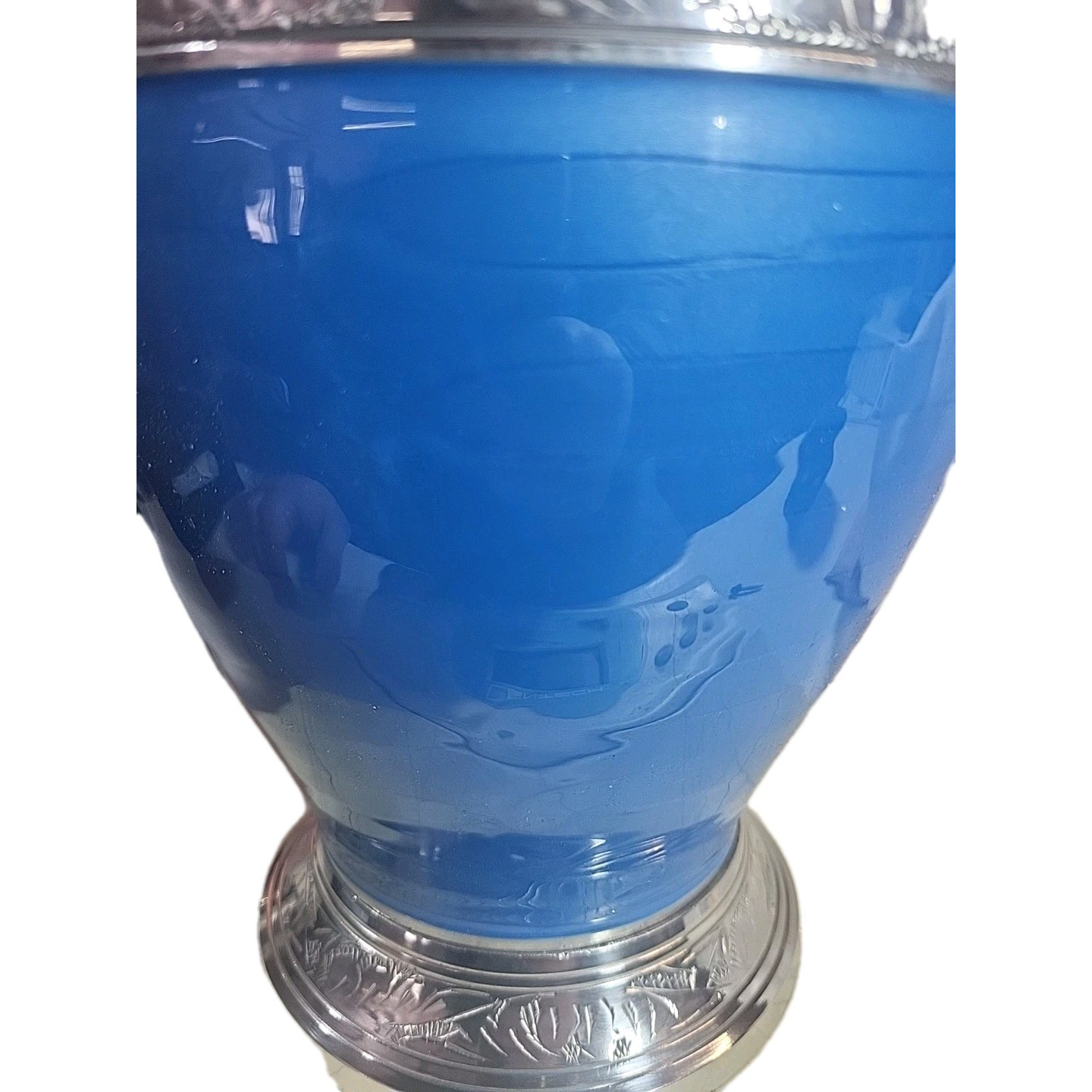 Ayerloom Blue Cast Urn For Loved Ones Ashes, Large, 11inx7in