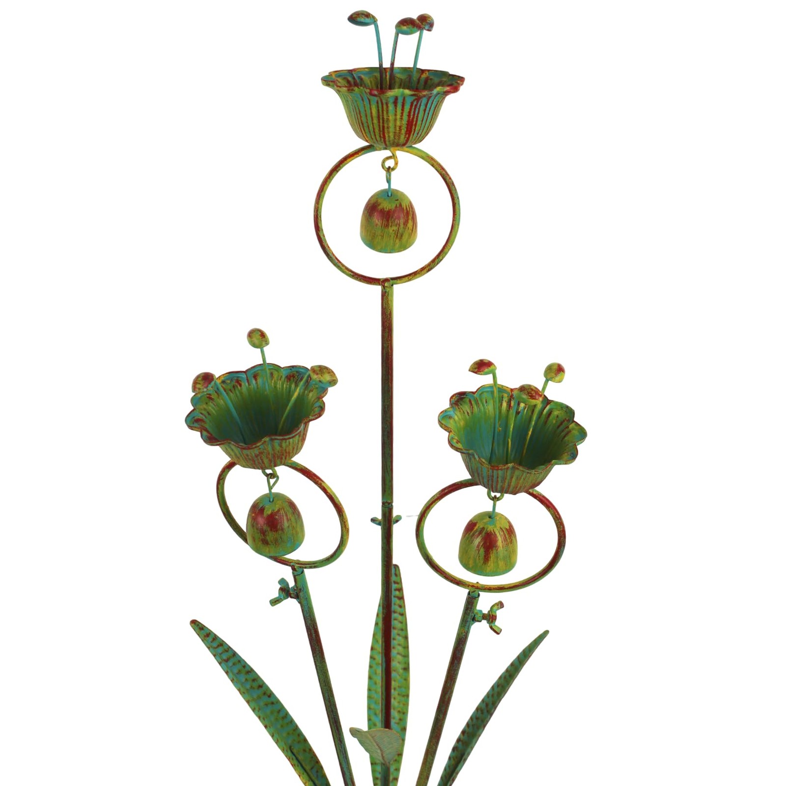 Calla Lily Garden Stake with Bells, Metal Flower Decorative Garden Stakes, 34…