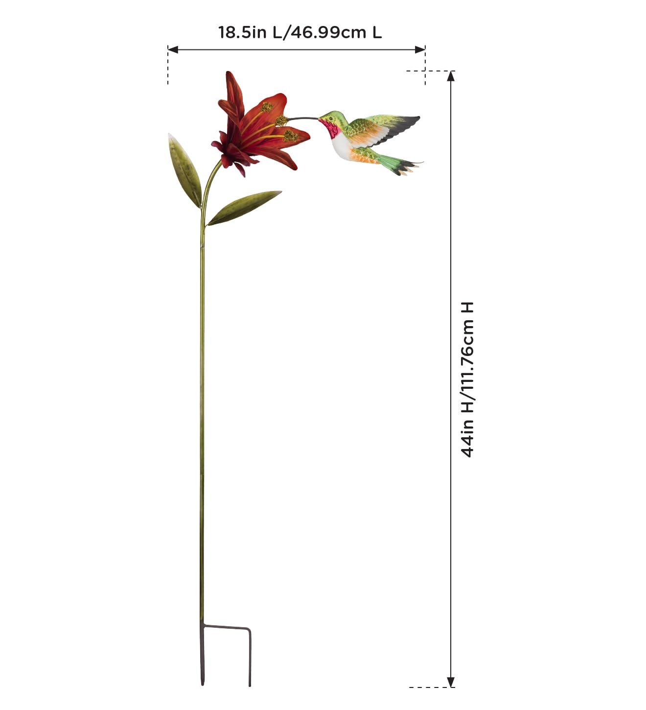 Hummingbird Garden Stake Handcrafted Metal Sculpture for Outdoor Décor