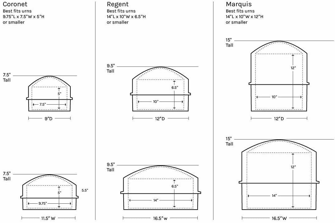 Extra-Large White Polymer Double Funeral Cremation Urn Burial Vault