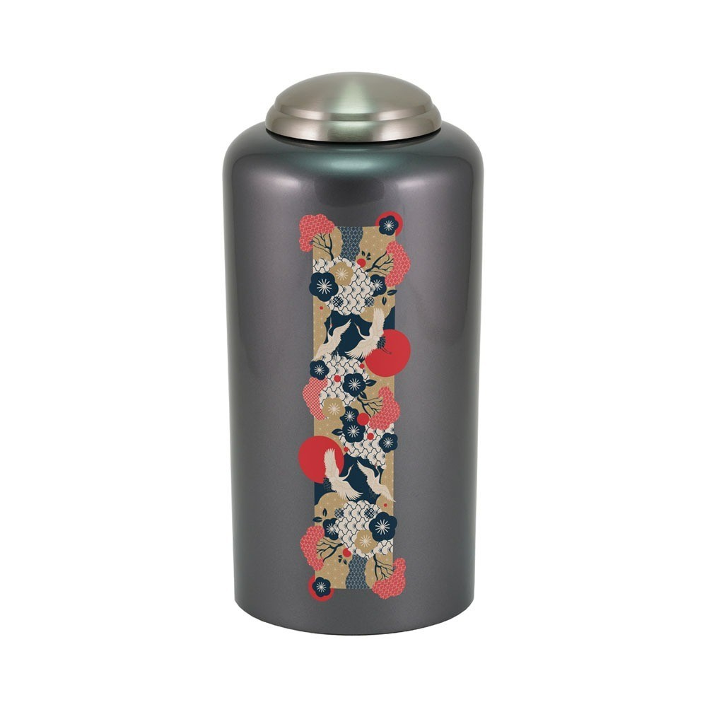 At Peace Memorials Large Dark Gray Enchanted Essence Cranes Cremation Urn