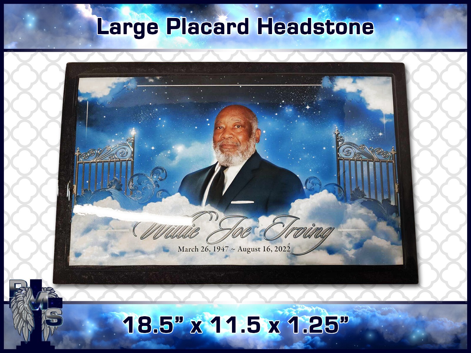 Custom Large Temporary Placard Headstone