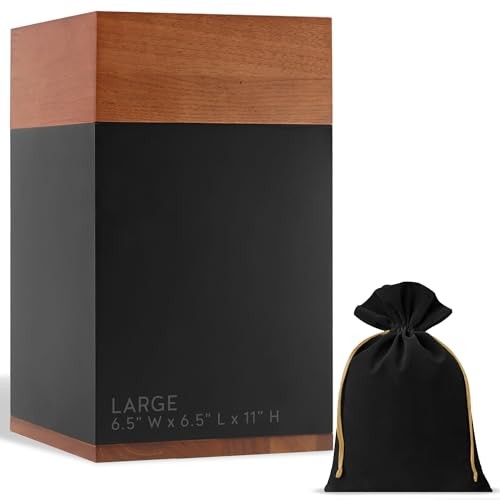 Wood Cremation Urn for Ashes, Large 250 Cubic Inches, Adult
