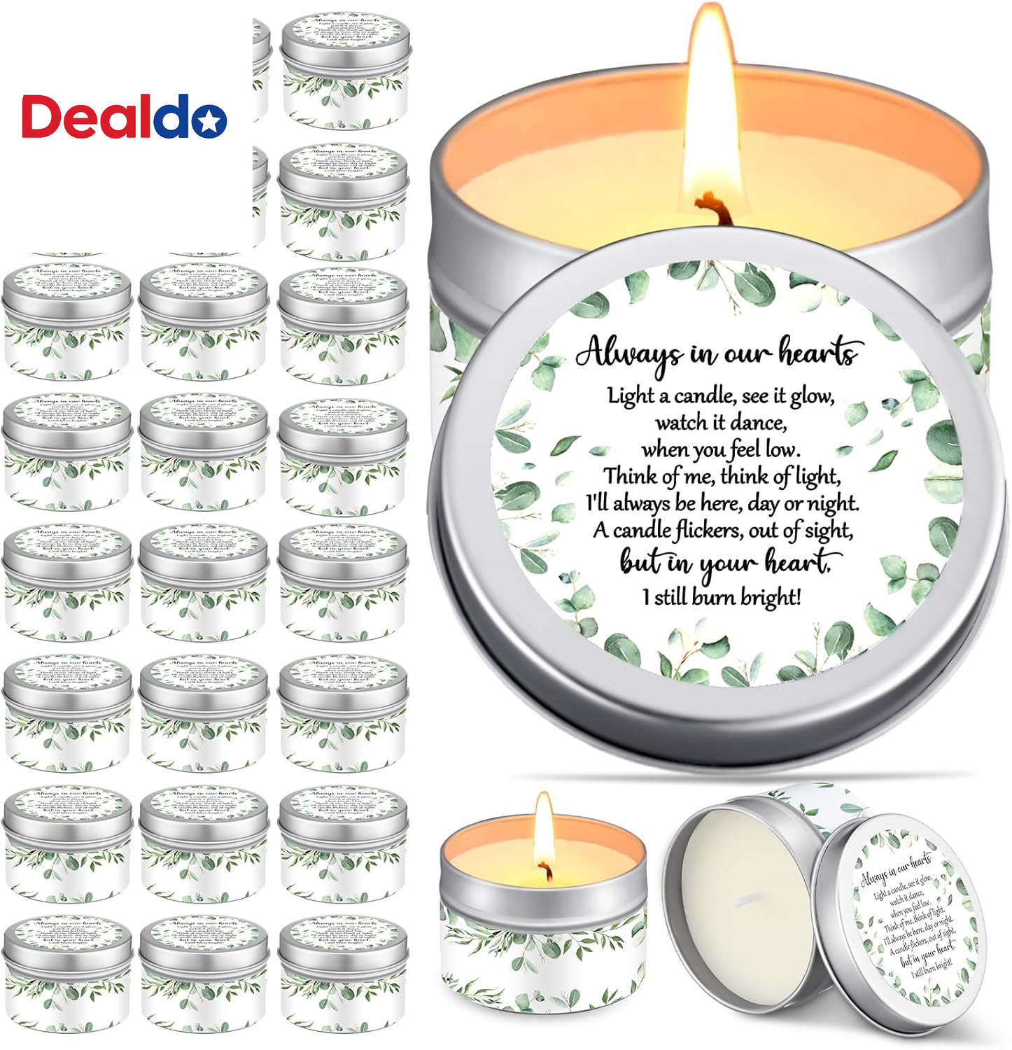 24 Pcs Funeral Memorial Candles Funeral Favors for Guests Celebration of Life Su