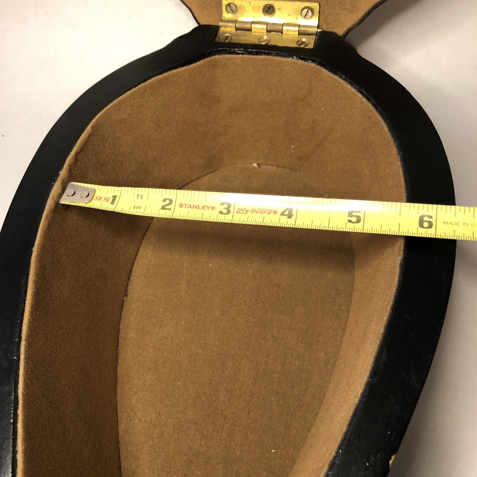 Vintage Oriental Hand Painted Gold Wooden Urn Box Cremation Fits 9x5x3” Inside