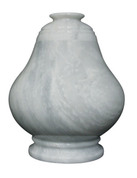 Large/Adult 220 Cu. In. Equator Antique White Natural Solid Marble Cremation Urn