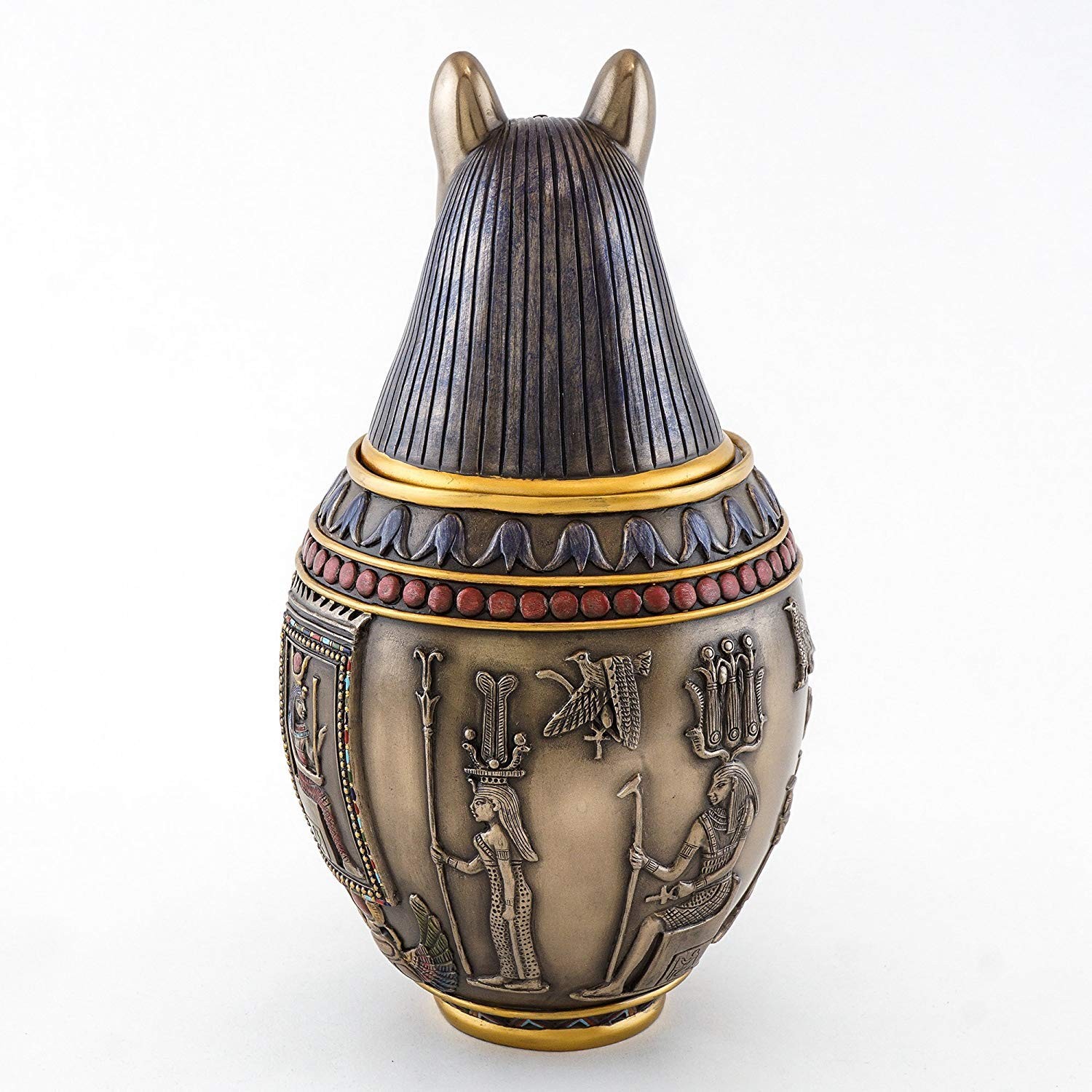 Canopic Jar Statue In Cold Cast Bronze Ancient Egyptian Mythology Artifact Colle