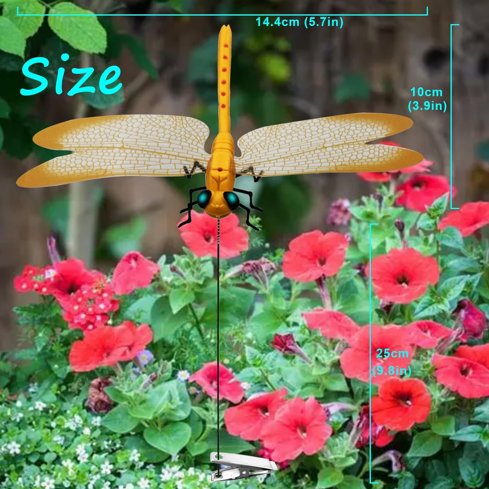 Dragonfly Clip on Hat, Dragonfly Garden Décor, 3D Fake Dragonflies the Deer o…