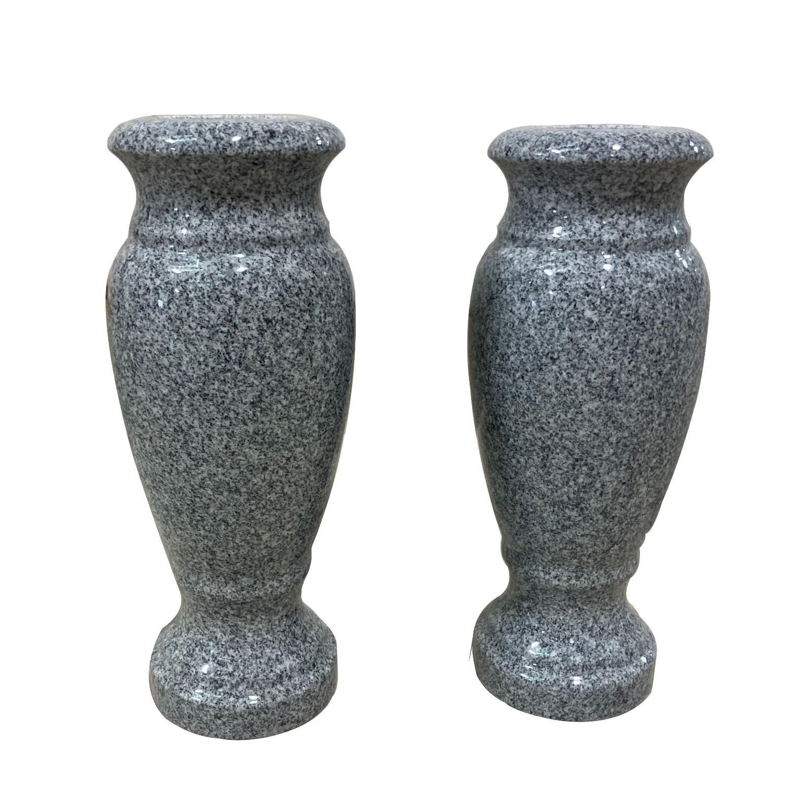 2 Gray Granite Vase Monument Cemetery Gravestone Memorial Flower 10×4-G