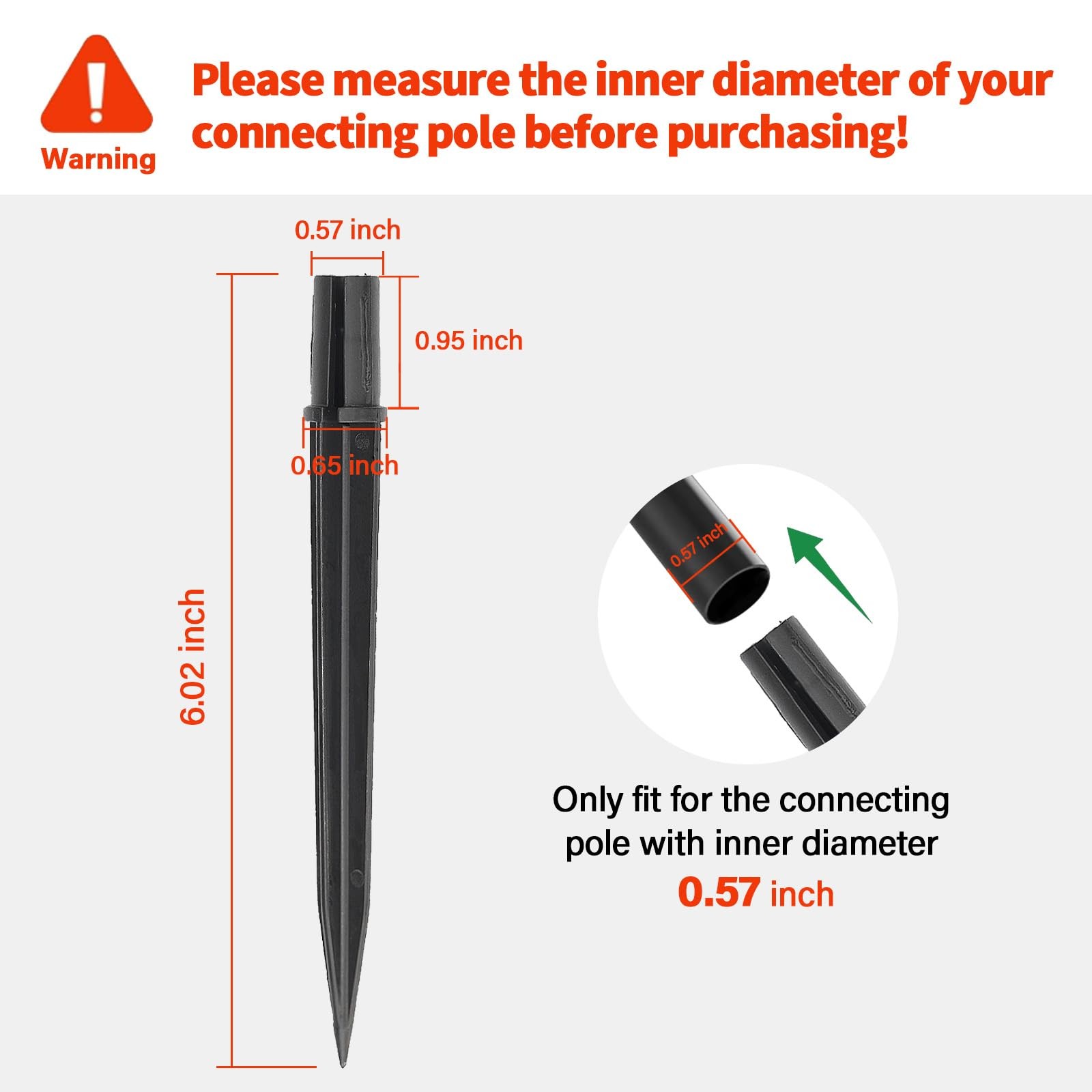 8 Pcs Solar Light Stakes (Fit for Inner Diameter 0.6inch),Reinforced Ground S…