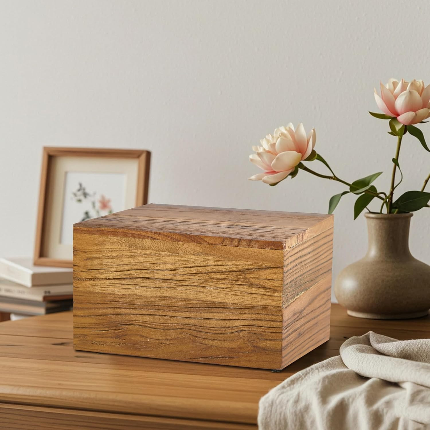 Rustic Solid Barn Wood Burial Cremation Urn Boxes for Human Ashes Adult