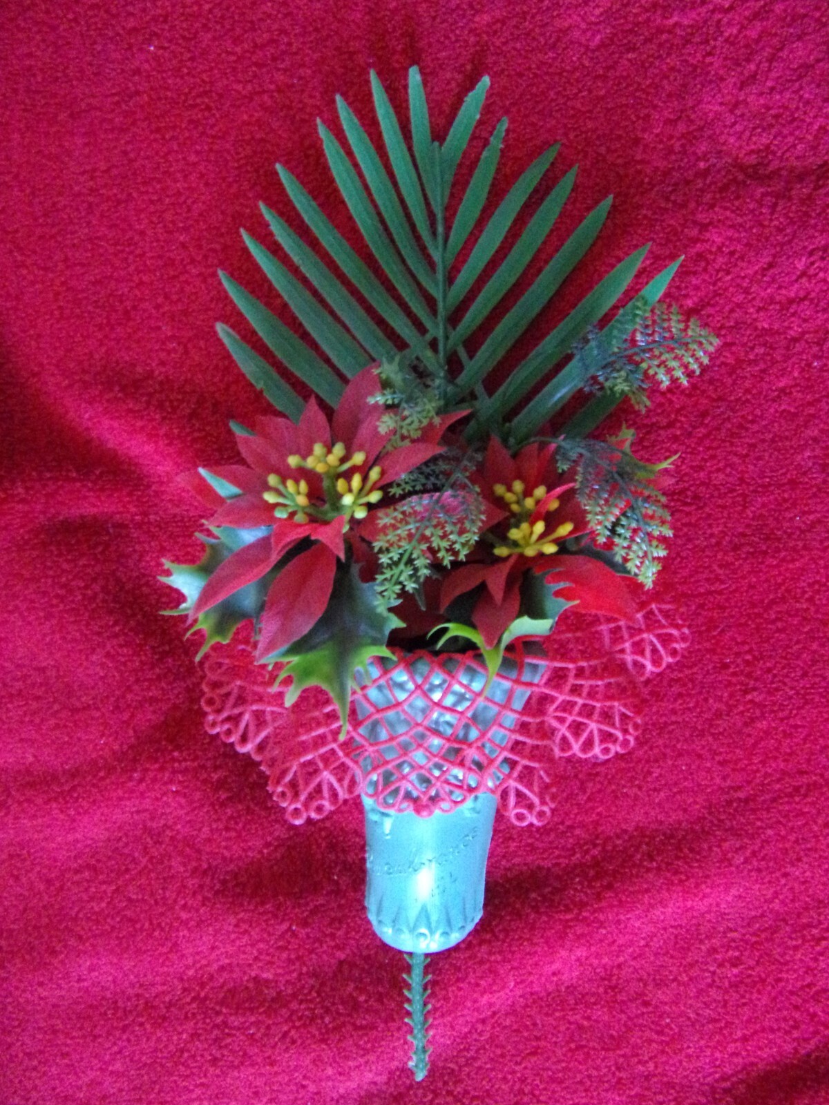 Vintage Remembrance Cemetery Plastic Flower Bouquet