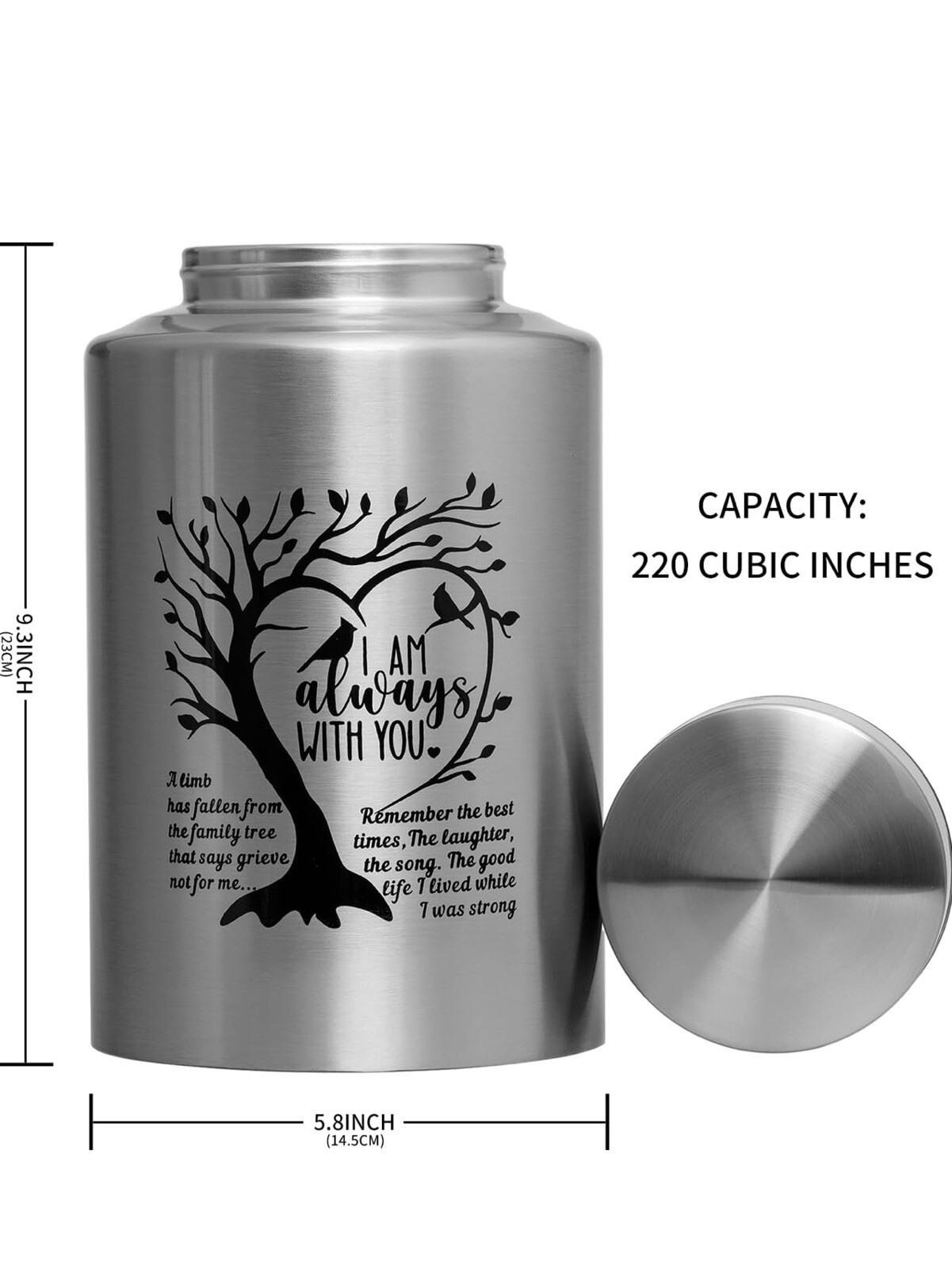 Decorative Cremation Urn Large up to 220Lbs Memory Decorative Funeral Burial Urn