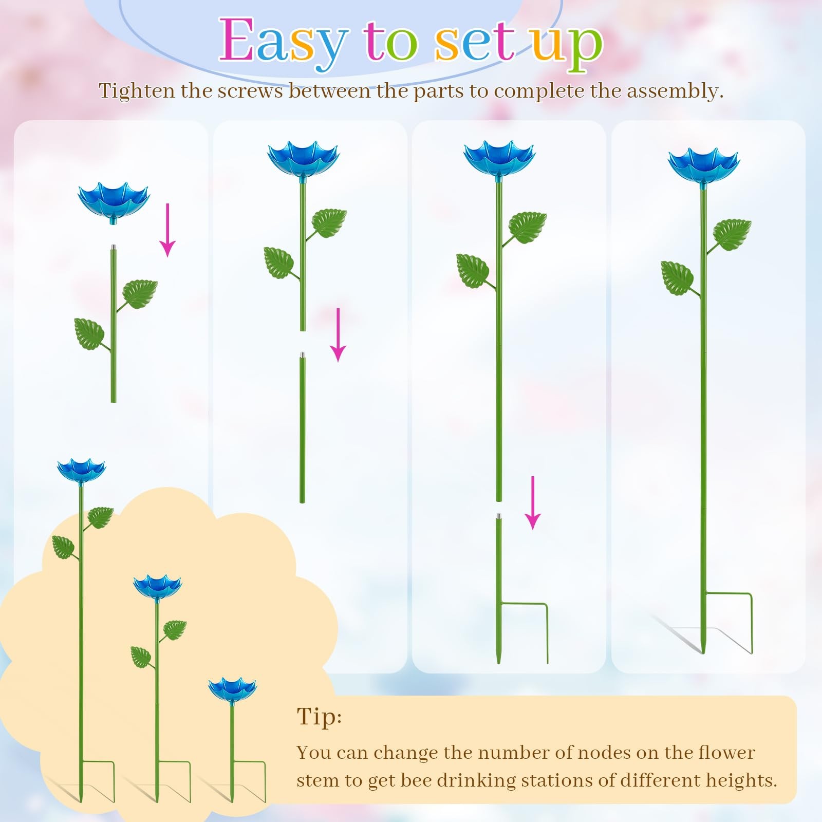 Retyion Bee Watering Station | 4 Pack Butterfly Feeder for Outside | Metal De…