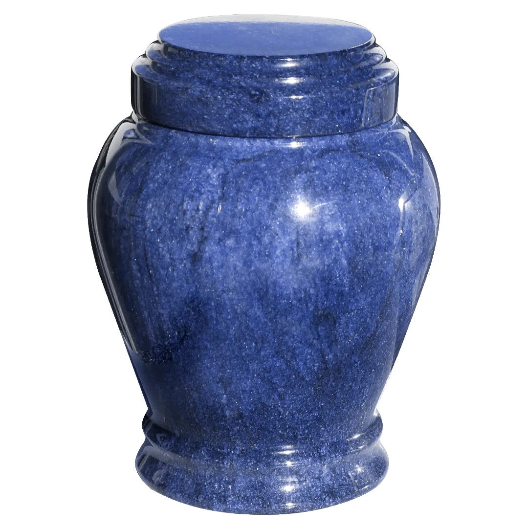 Small/Keepsake 15 Cubic Inch Blue Embrace Funeral Cremation Urn for Ashes