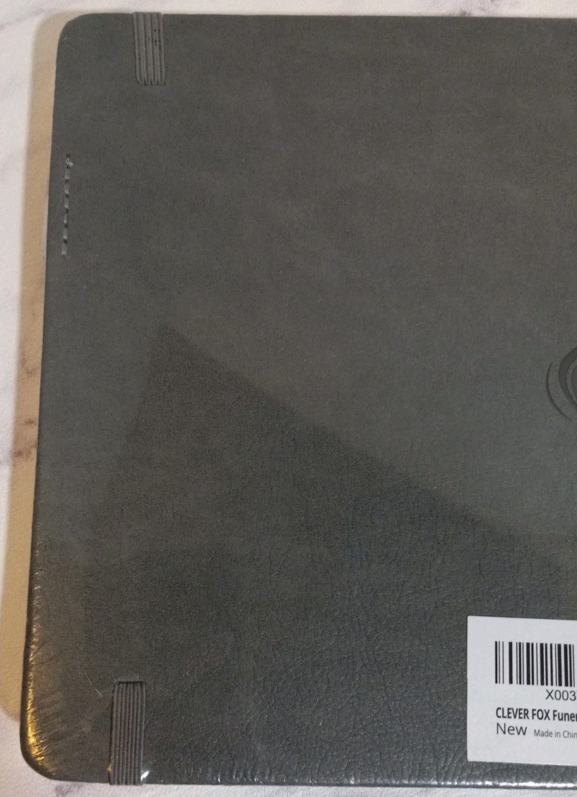 Clever Fox Funeral Guest Book In Loving Memory 10″×7″ Horizontal Layout Gray New