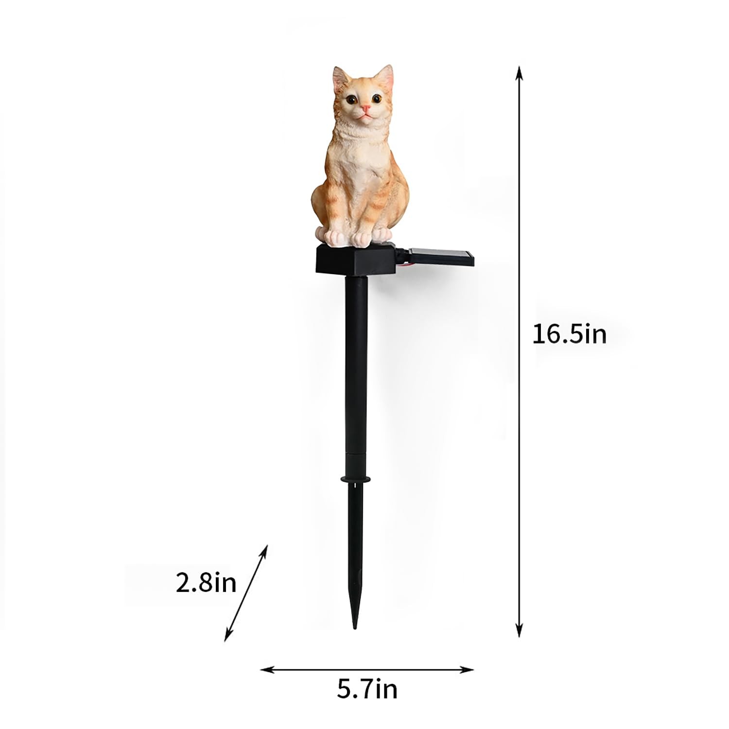 Solar Cat Light Ornament for Garden Decor Waterproof Lawn Stake Statue