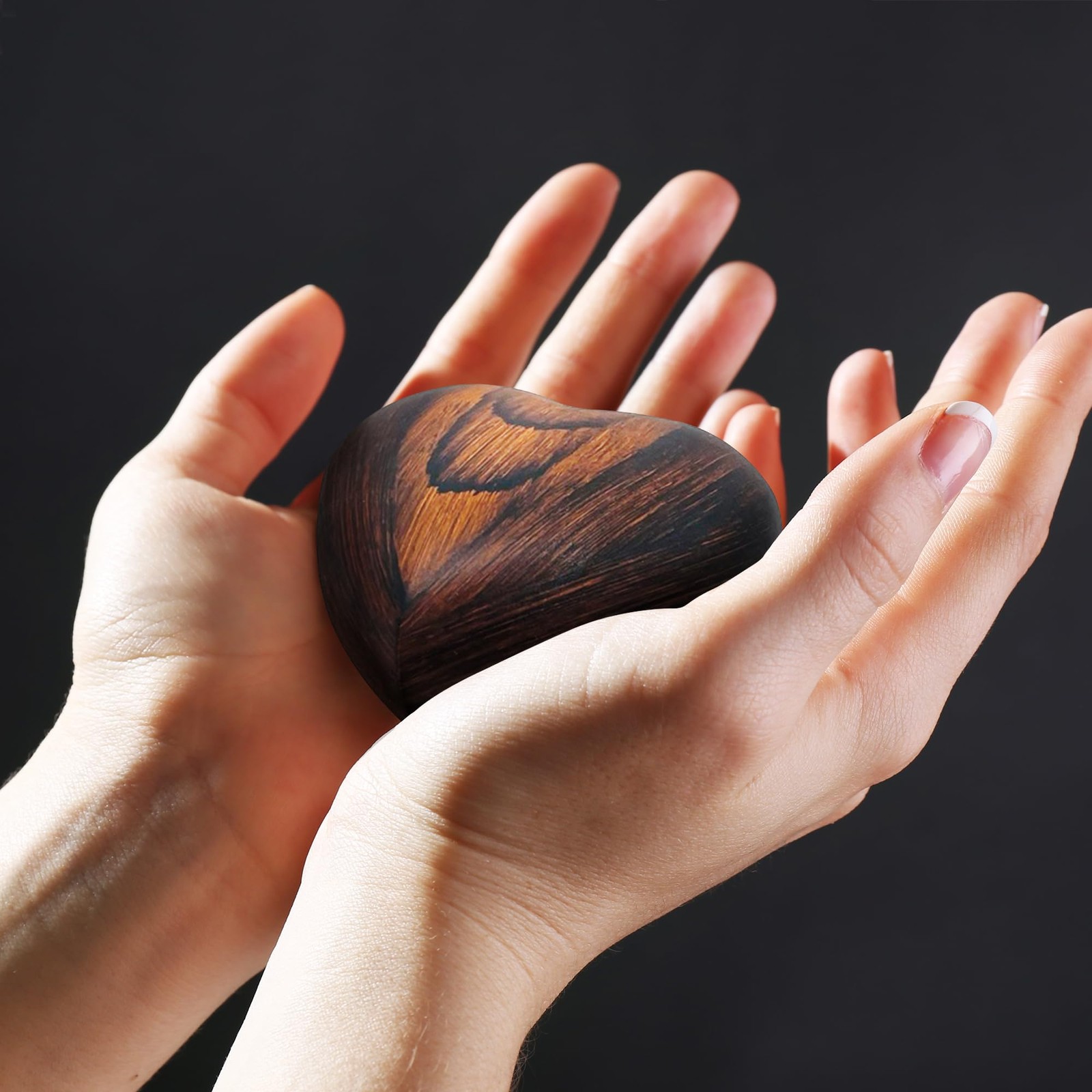 Small Urns for Ashes Keepsake Heart Shape Design, Miniature Cherry