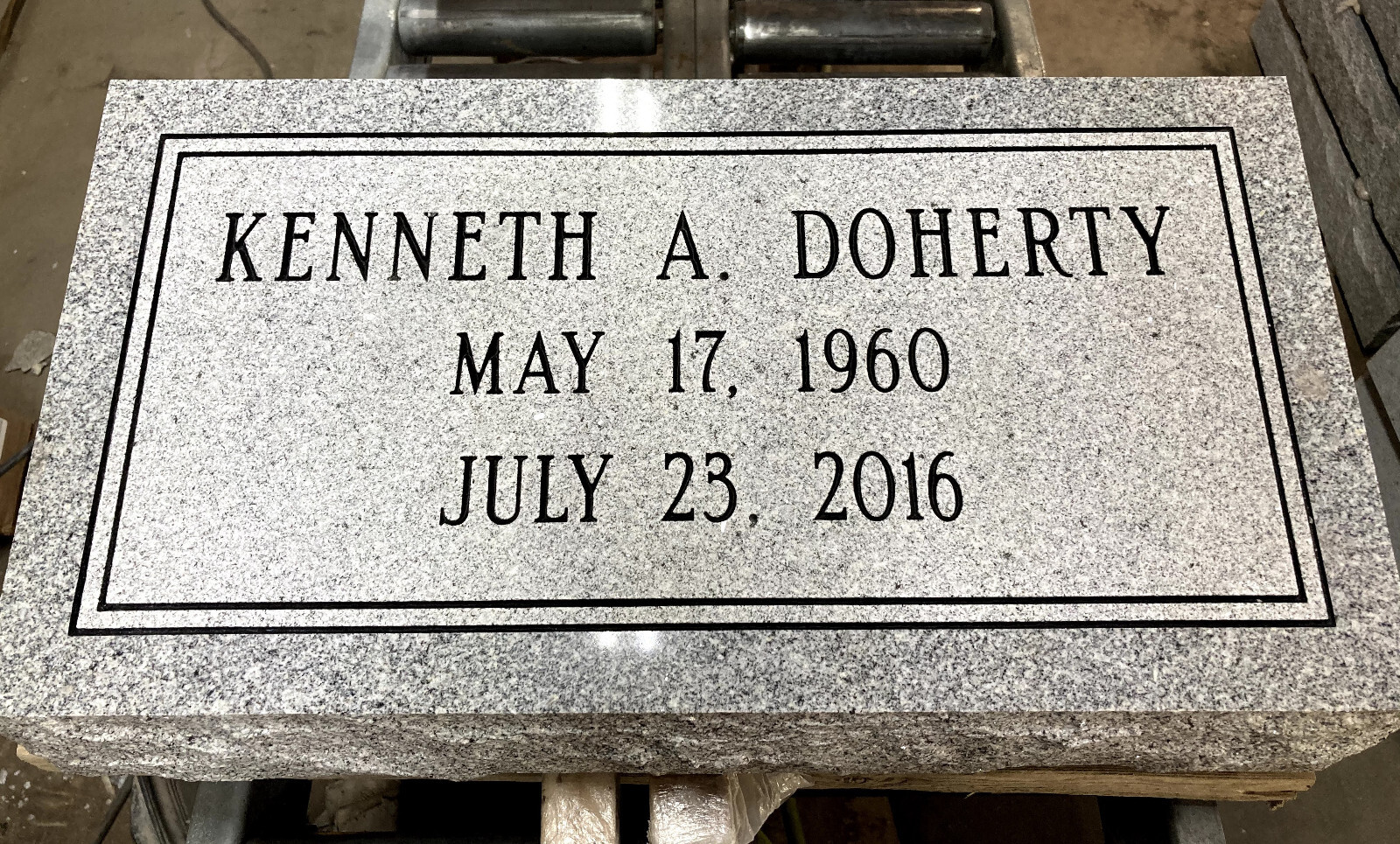 Granite Memorial Flat Grave Marker Cemetery Funeral Gray 24″x12″x4″