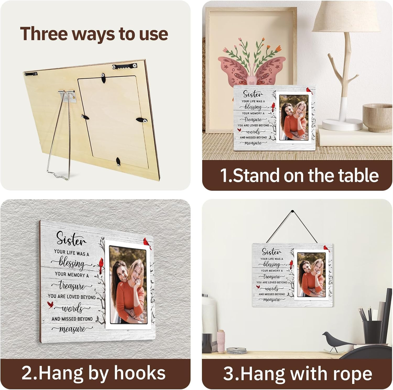 Memorial Gifts for Loss of Sister- Memorial Picture Frames – Sympathy Gifts for