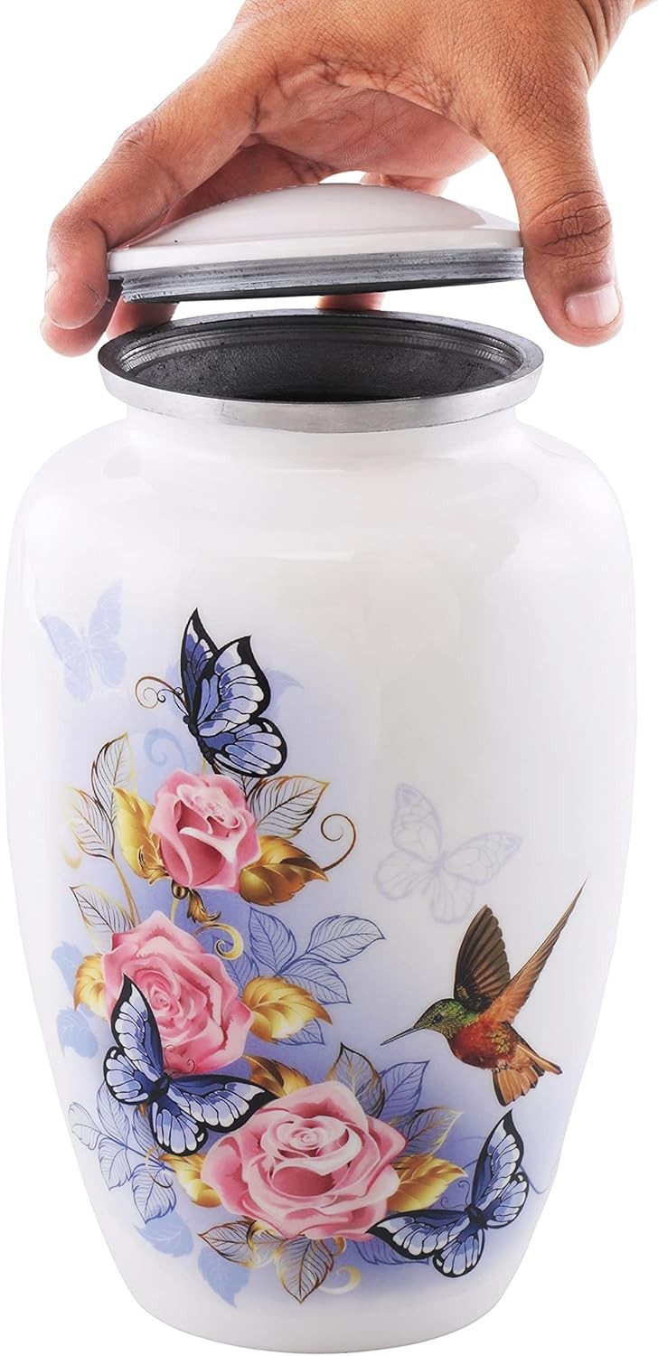 Butterfly with Humming Bird Adult Cremation Urns for Human Ashes – Decorative