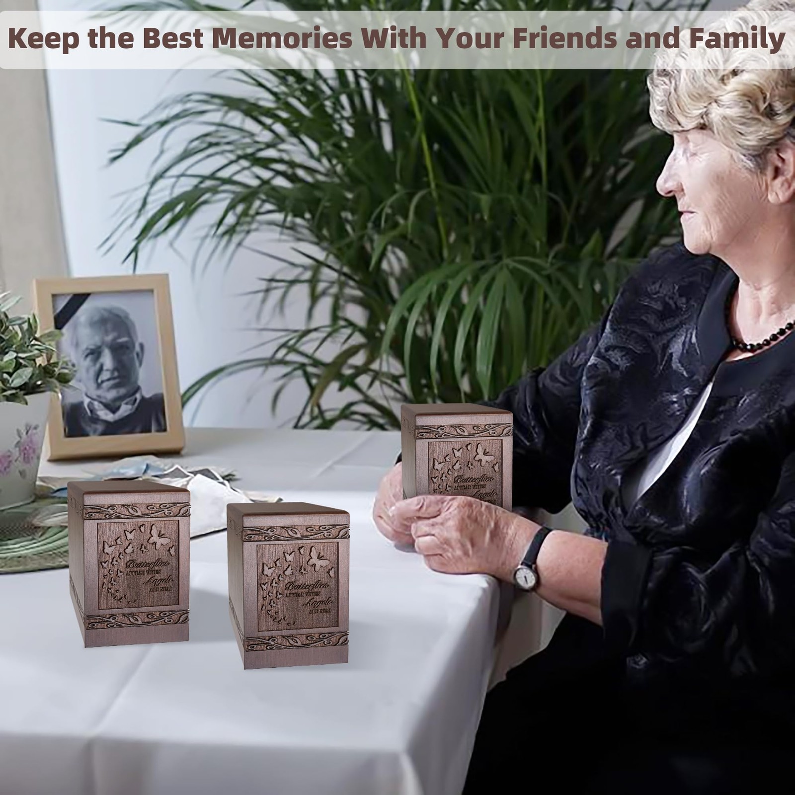 Cremation Urns for Human Ashes Adult Male Female, Wooden Carved Urns Box for …