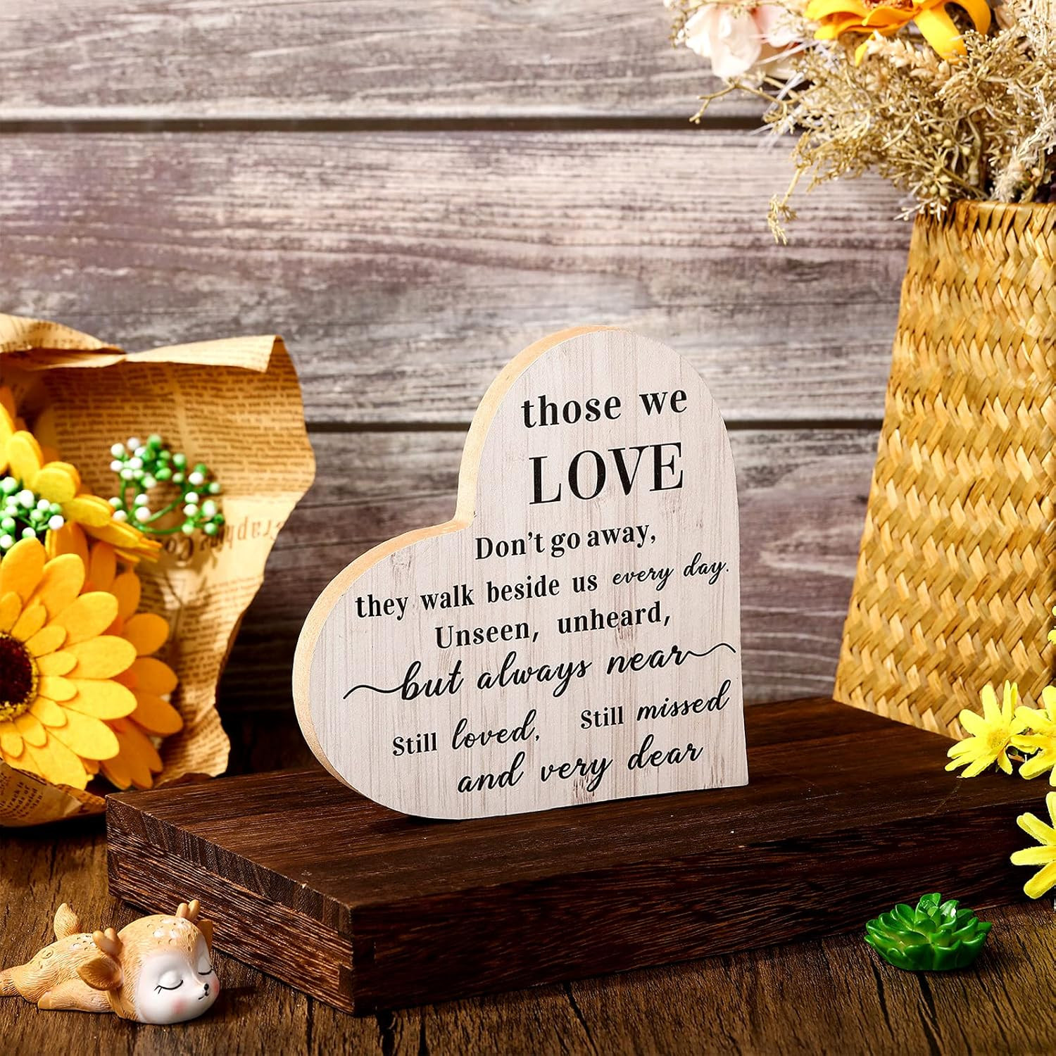 Sympathy Gift Memorial Wooden Heart for Loss of Loved One Bereavement Remembranc