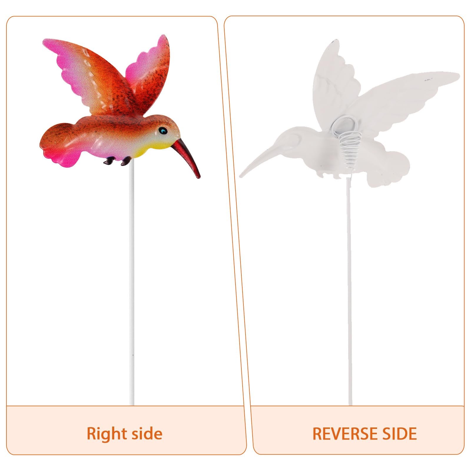 Hummingbird Garden Stakes Iron Floral Picks Set 3.15 Inch Metal Bird Yard Art…