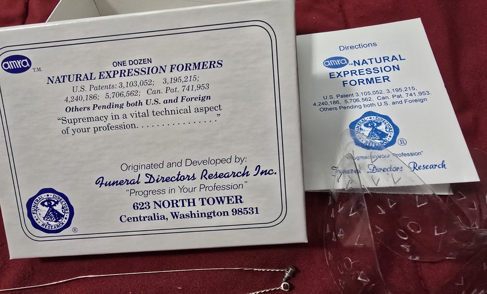 2 Vintage Mouth Formers w/ Box & SIX RARE Vintage Embalming Injector Needles